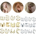 Gold Silver Hair Braids Dreadlock Ear Clip Beads Cuffs Non Piercing Beard Beads