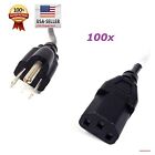 Lot Of 100pcs  3 Prong 6ft Power Cord Cable For Pc Monitor Computer Printer