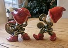 Vintage Ceramic Pixie Santa Elf Playing Drums Christmas Figurine Japan 
