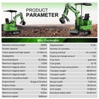 Mini Excavator 1 Ton With Hydraulic Thumb  3 Attachments  13 5hp Free Shipping