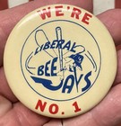 Vintage 1960s Liberal Bee Jays Baseball Pin Pinback Button Semi Pro Ball Kansas