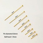 100pc Jewelry Headpins 14k 18k Gold-filled Ball Head Pins  Flat Head Pins  Eye