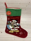 Set Of 2 Disney Mickey   Minnie Santa Velvet Christmas Stockings Nwt