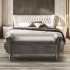 47  Upholstered Flip Top Storage Bench Nailhead Trim Ottoman Seat For End Of Bed