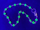 Dainty Uranium Glass Bracelet Tennis Link Green Faceted Gold Tone