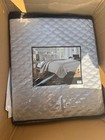 J  Queen Lyndon Coverlet Quilt  2 Shams   3 Pillows Msrp   350  Silver - King