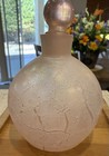 Vintage Pink Opalescent Handblown Crackle Glass Perfume Bottle