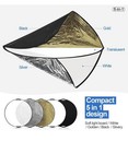 43 round Photo Studio 5 In 1 Reflector Light Diffuser Collapsible