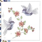 Jack Dempsey Stamped White Quilt Blocks 18 x18  6 pkg Birds  732 31