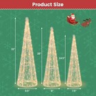 Set Of 3 Led Cone Trees With 90 Warm Lights   Star Strings  Indoor outdoor