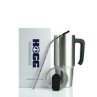 Hogg 30oz Grippy Tumbler With Removable Handle  Lid  And 30 Ounces  Silver