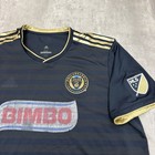 Adidas Philadelphia Union Jersey Large Navy Gold Bimbo Mls Soccer Mens Xxl