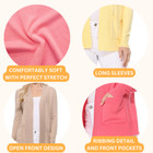 Yemak Women s Long Sleeve Open Front Knit Sweater Cardigan Shrug With Pocket