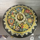 Vtg Daher Tin Metal Retro Embossed Floral Container Made In England Color Lid