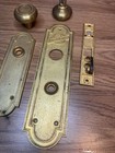 Vintage Brass Door Backplates Knobs The North Western Line Railroad Hardware Hvy