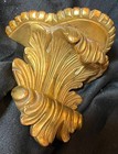 Vintage Cast Plaster Wall Bracket Shelf Acanthus Leaf Scroll Italian Italy Mcm