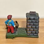 Working Vtg Cast Iron Artillery Bank Mechanical Coin Bank - Solider With Cannon
