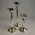 Vintage Candle Holders Silver Godinger Graduated Height Set Of 3 Rare Find 