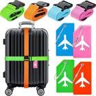 8 Pcs Luggage Straps Suitcase Tags Set For Tsa Approved  4 Travel Adjustable    