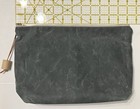 Custom Bookhou Handcrafted Ooak Large Zip Pouch - Screen Printed   Waxed Canvas