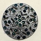 15 Xl Antique Vintage 1800s Metal Faceted Rhinestone Crystal Jewel Buttons