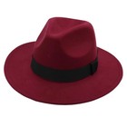 Wool Felt Wide Brim Fedora Hats For Women Men
