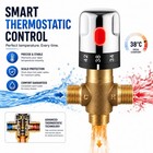 Brass Thermostatic Tempering Valve Bathroom Faucet Shower Mixer Control Tap