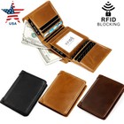 Rfid Blocking Men s Wallets Slim Leather Credit Card Holder Billfold Clutch Gift