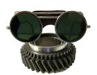 Antique Willson Green Weldors Leather Goggles Safety Glasses Vtg Old Spectacles