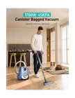 Aspiron Canister Vacuum  1700w 45kpa Bagged Vacuum Cleaner  Pet Friendly