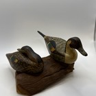 Vintage W t  Miller Hand Carved Wooden Pintail Duck Decoy Pair Miniature Signed