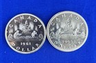 Canadian Silver Dollar Coin Lot Of 2