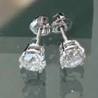1 58 Ct Round Cut Diamond Stud Earrings 14k White Gold Natural Mined Pair