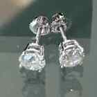 1 58 Ct Round Cut Diamond Stud Earrings 14k White Gold Natural Mined Screwback
