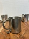 Vintage-antique Pewter- Set Of 3 Cups Handles Military Cup