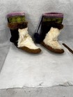 Antique Fur Mukluks Leather Soles Unuit Eskimo Feet 11 In  Original 1900