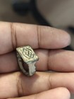 Ancient Bronze Ring Genuine Roman Byzantine Ornamented Collectible Dark Patina