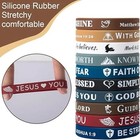Random Christian Bible Verse Silicone Wristbands Faith Jesus Rubber Bracelet Lot