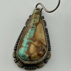 Lmy Yazzie Navajo Sterling Royston Nv Ribbon Turquoise Teardrop Earrings 70s Vtg