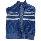 Vintage Adidas Track Jacket Blue White Striped Trefoil Made Usa Medium 70s 80s