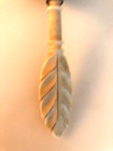 Antique Victorian Baby Rattle With Carved Bovine Bone Feather Handle Rare 