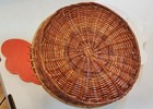 Vintage Avon Checkered Chicken Tray 8  Diameter Wicker Basket New In Box
