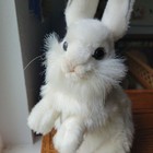 Hansa Rabbit-baby White Standing Plush Toy 13  2010  Life Like Realistic Hopping