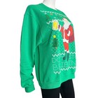Jerzees Nublend Santa Claus Ugly Christmas Holiday Hoho Sweatshirt Green Women M