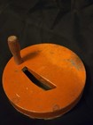 Vintage T  Cohn Tin Halloween Noisemaker Witch Black Cat Pumpkin Orange Litho