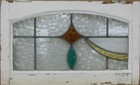 Abstract Midsize Old English Leaded Stained Glass Window 24 25  X 14 75 