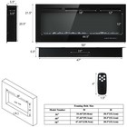 50   Electric Fireplace Recessed   Wall Mounted 750w 1500w W  Flame Indoor