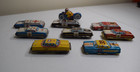 Vintage Tin Toy Litho Cars Tn japan set Of 8   1 Friction Motorcycle W rider  16