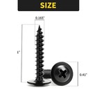Wood Screws 1 Inch  110 Pcs  Premium Phillips Truss Head Black Wood Screws  Self