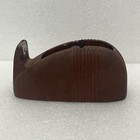 1940 s Heavy Duty Scotch Tape Dispenser Cast Iron Whale Tail Red Retro Art Deco